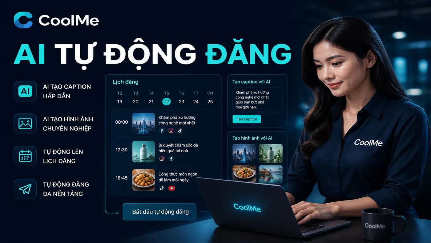 AI Tự Động Đăng Bài: Gen Caption + Ảnh/Video Rồi Schedule