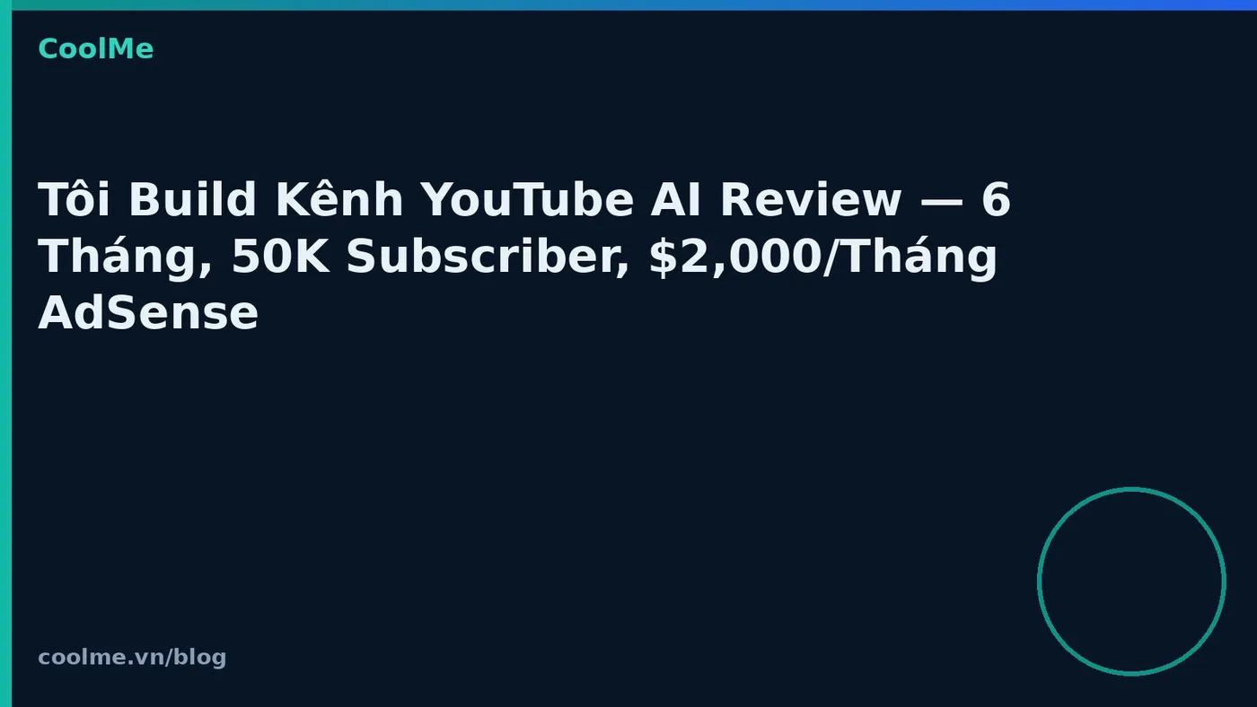 Tôi Build Kênh YouTube AI Review — 6 Tháng, 50K Subscriber, $2,000/Tháng AdSense