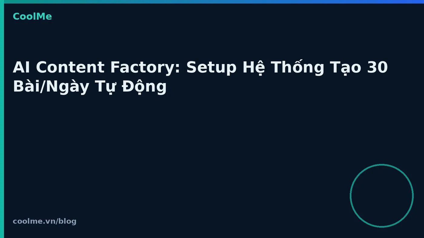 AI Content Factory: Setup Hệ Thống Tạo 30 Bài/Ngày Tự Động