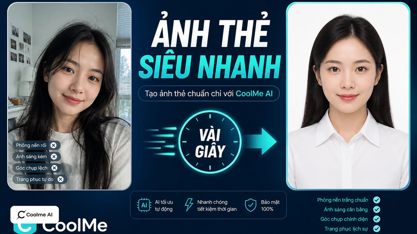 Tạo ảnh thẻ nhanh chóng với CoolMe AI