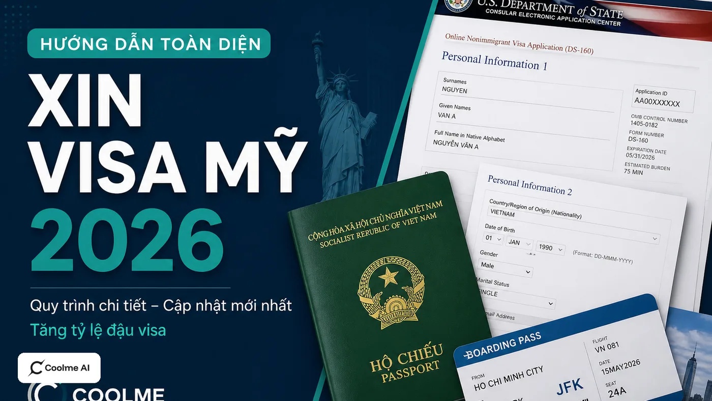 Hướng dẫn xin visa Mỹ 2026: loại thị thực, hồ sơ và bước chuẩn bị