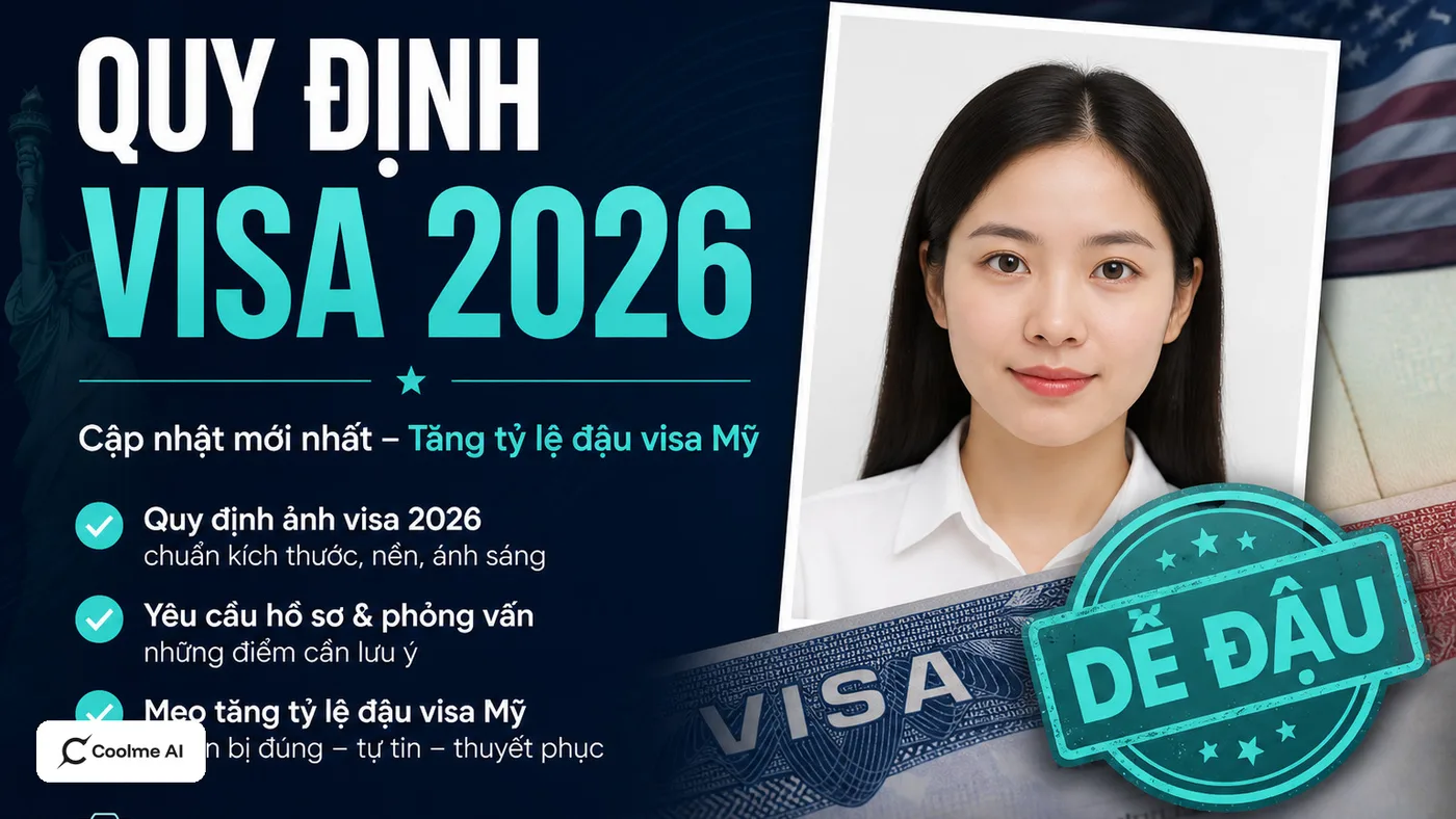 Quy định chụp ảnh visa Mỹ 2026: kích thước, nền và lưu ý kỹ thuật
