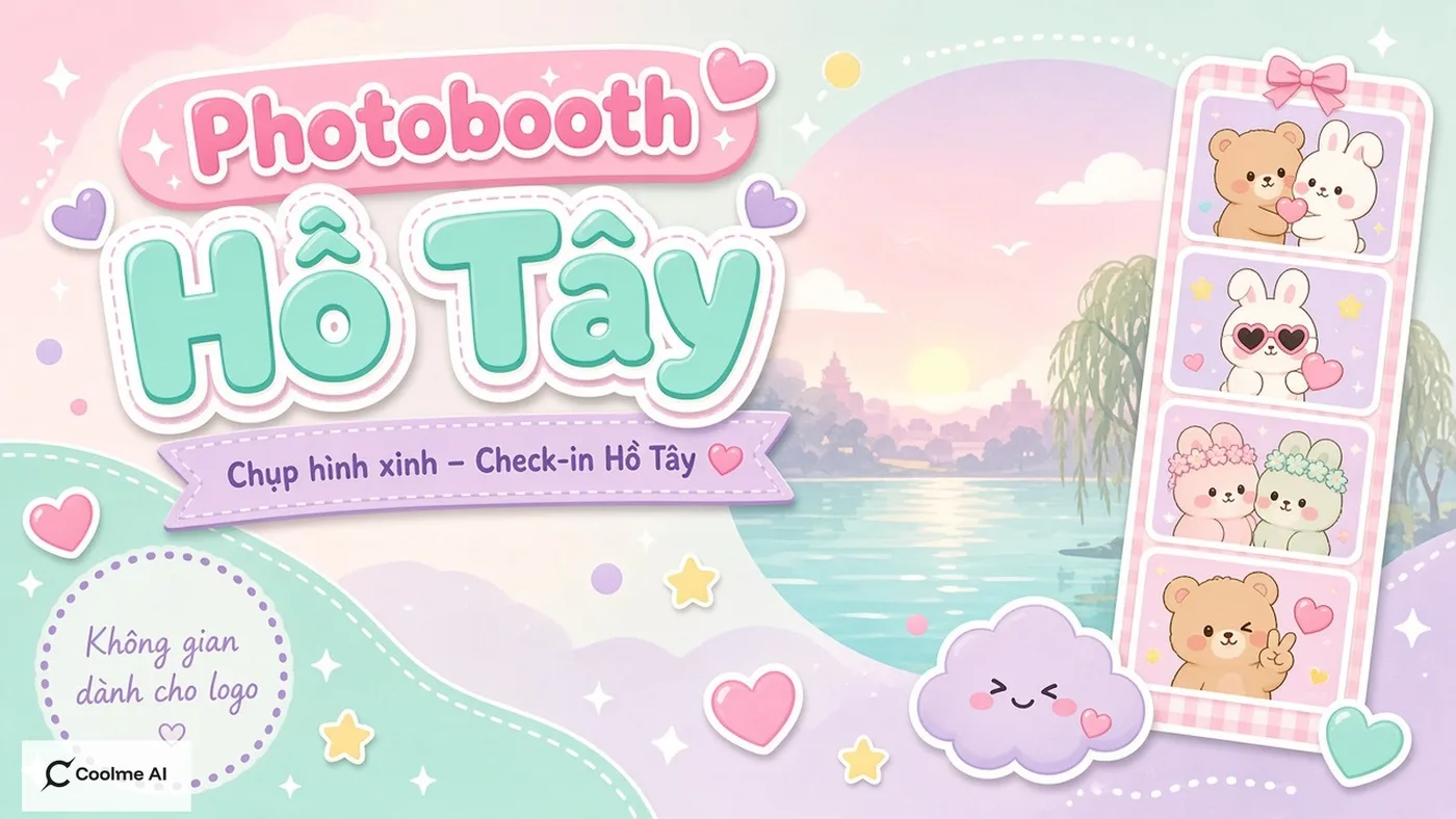 Top photobooth Hồ Tây Hà Nội: chụp nhanh, ảnh xinh, dễ thương