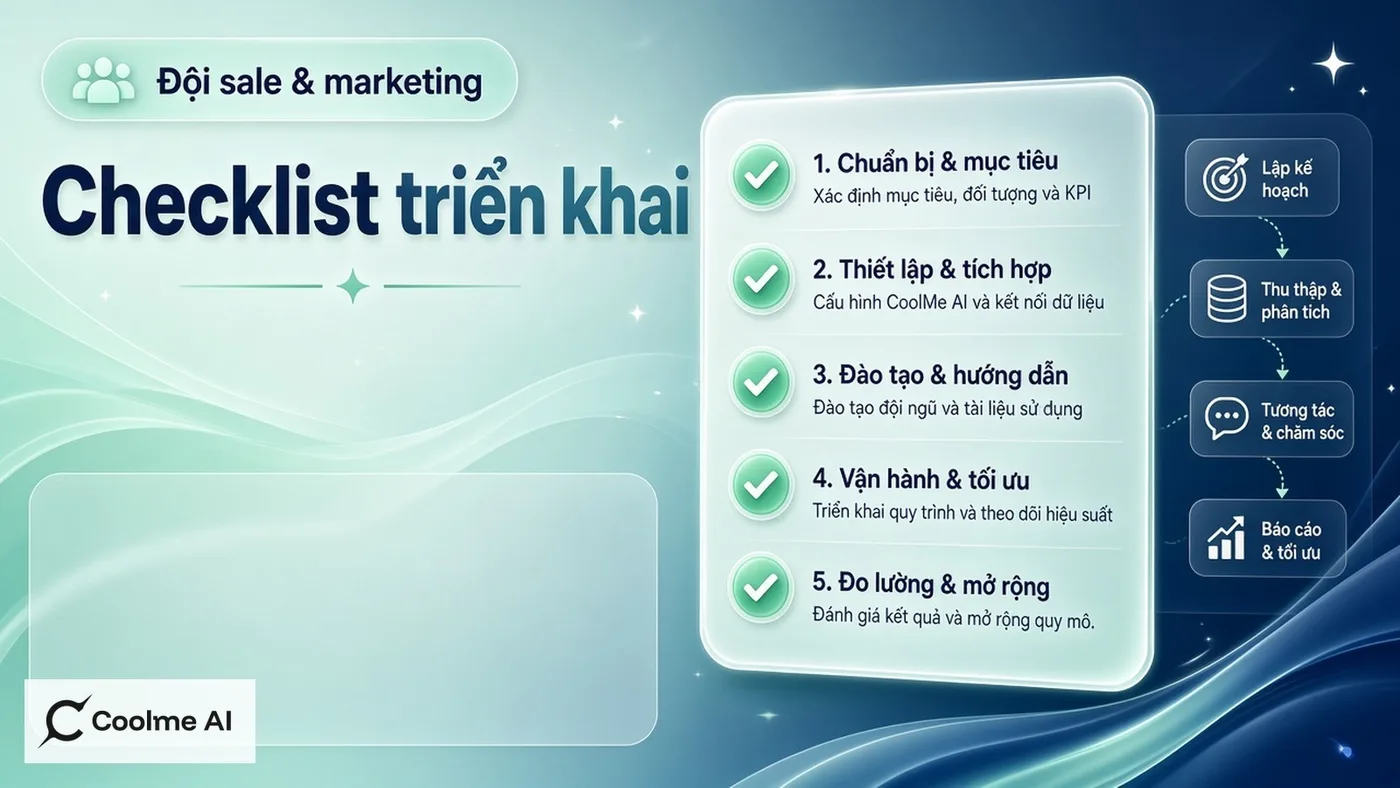 Checklist triển khai CoolMe AI cho đội sale và marketing