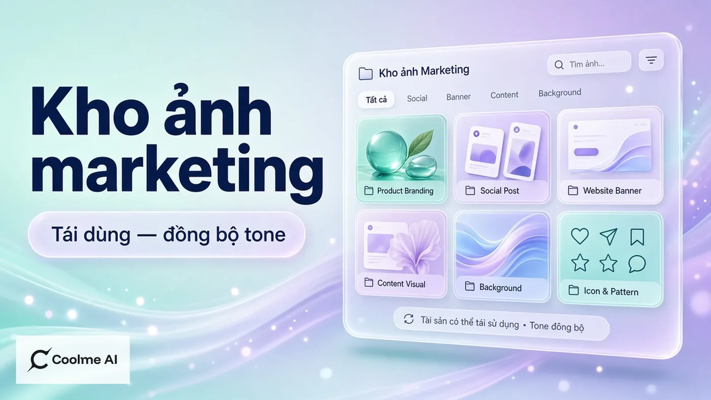 Sắp xếp kho ảnh marketing để tái sử dụng nhanh trên CoolMe