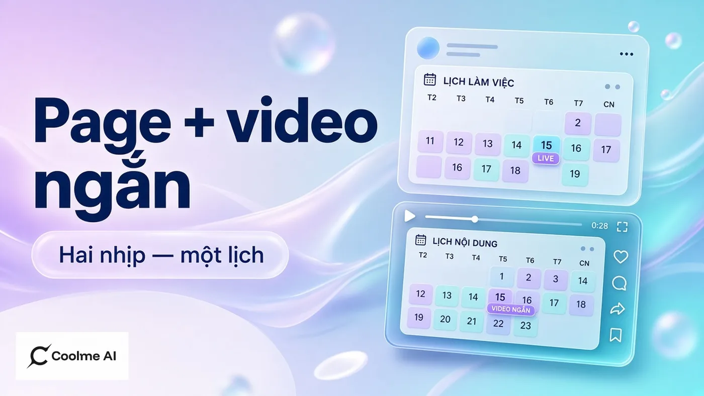 Lịch tự động cho Fanpage và kênh video ngắn trên CoolMe