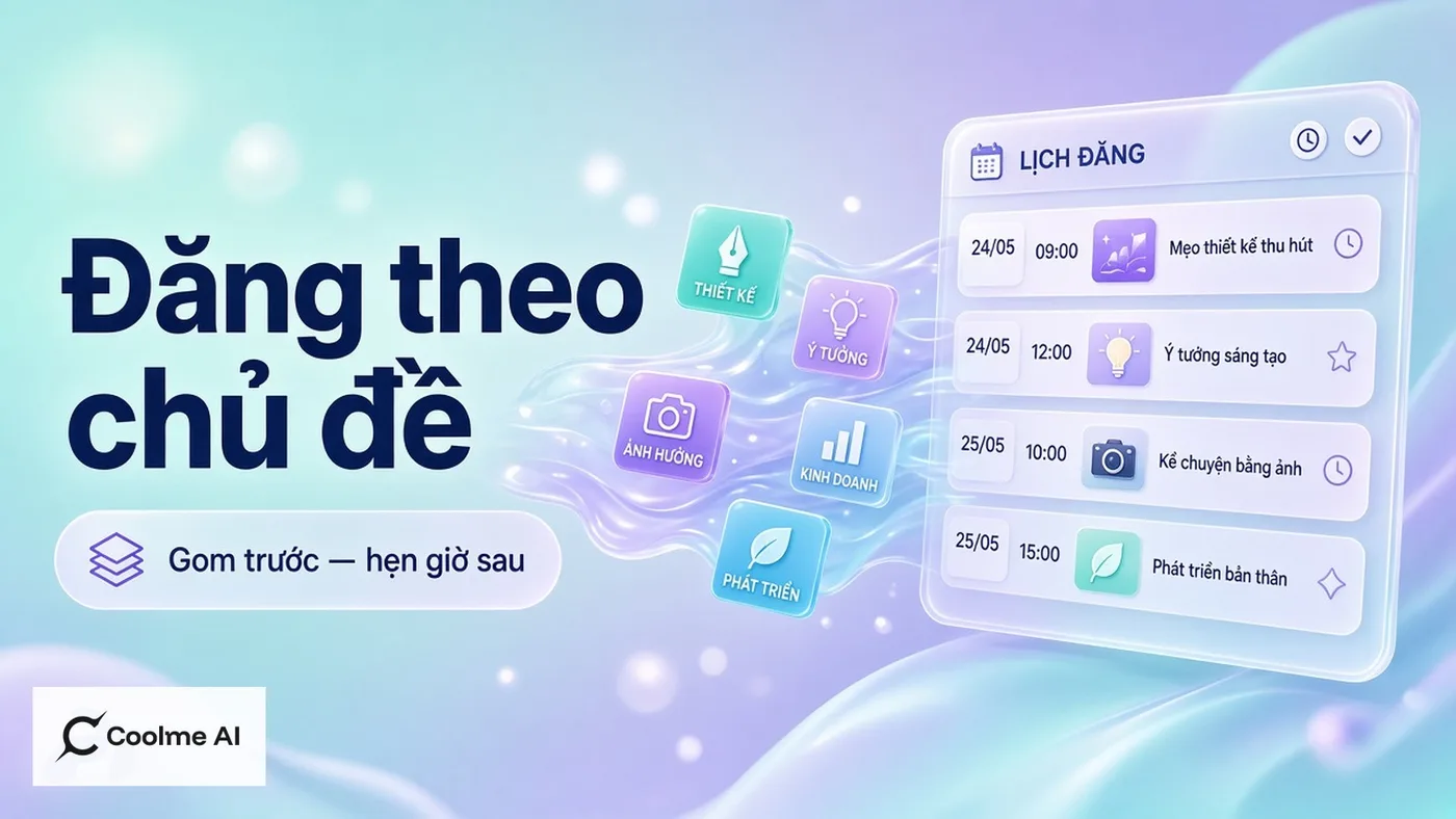 Gom nội dung rồi tự động đăng theo chủ đề tuần trên CoolMe