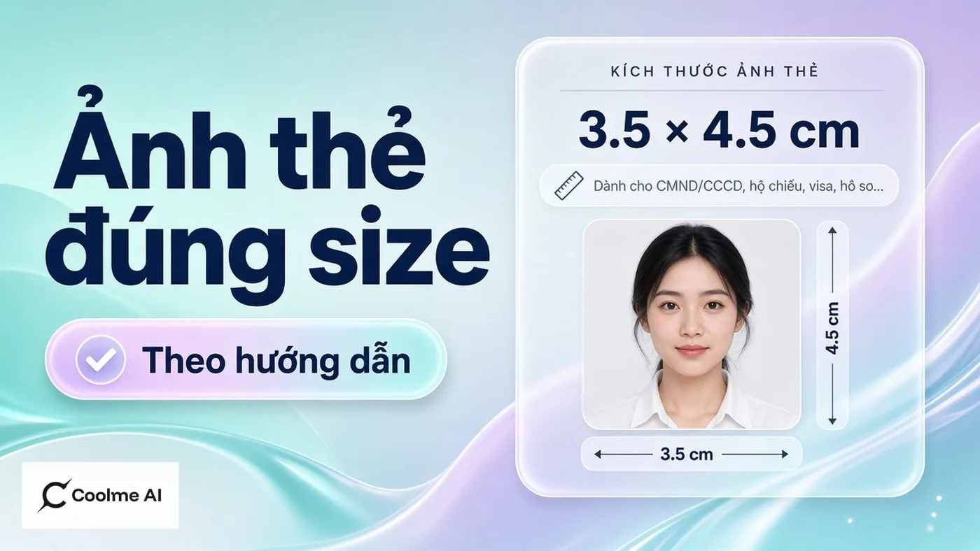 Tạo ảnh thẻ AI theo hướng dẫn kích thước trên CoolMe