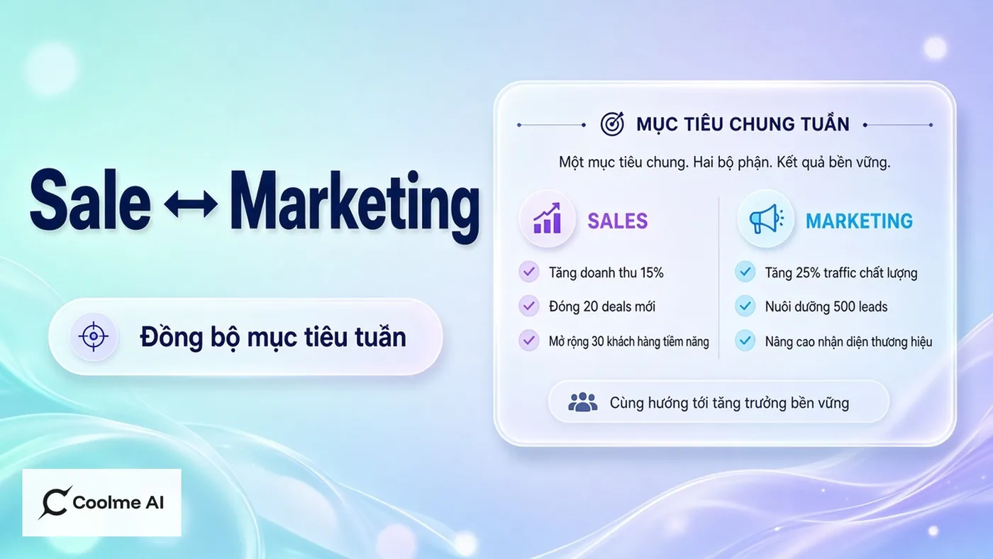 Đồng bộ mục tiêu tuần giữa sale và marketing với CoolMe