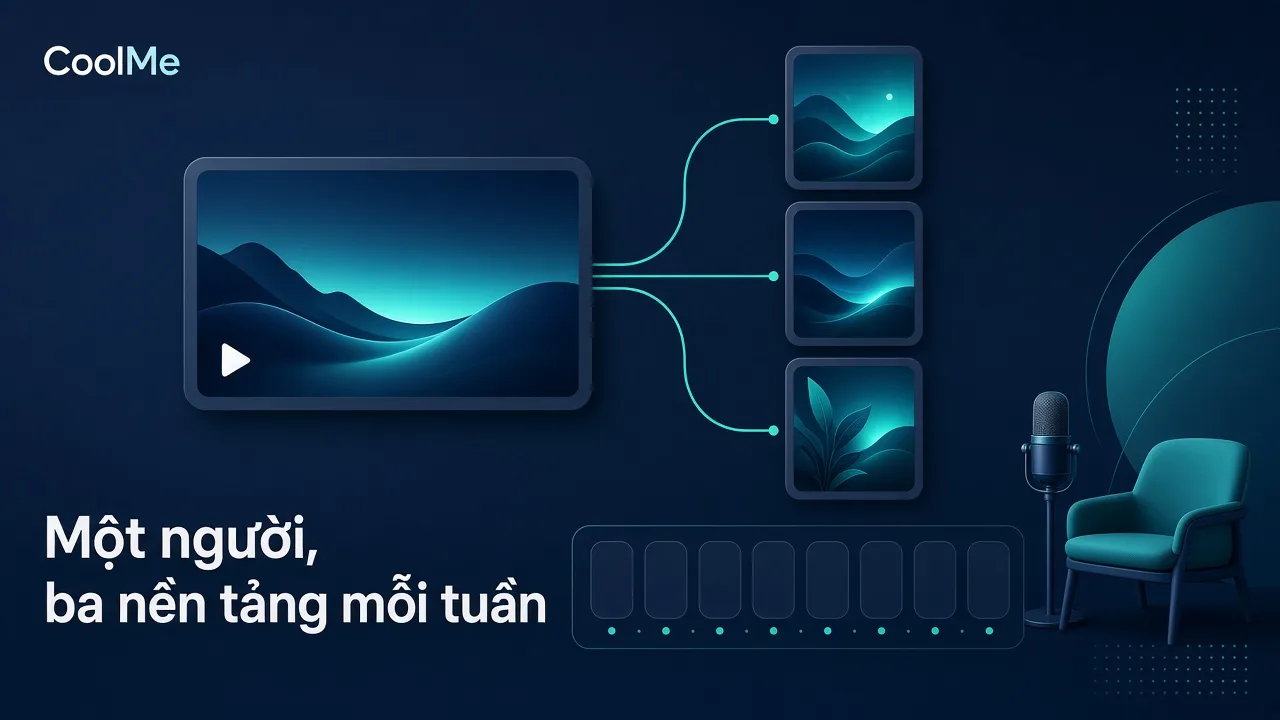 Quy trình một người làm YouTube, TikTok và Reels mỗi tuần