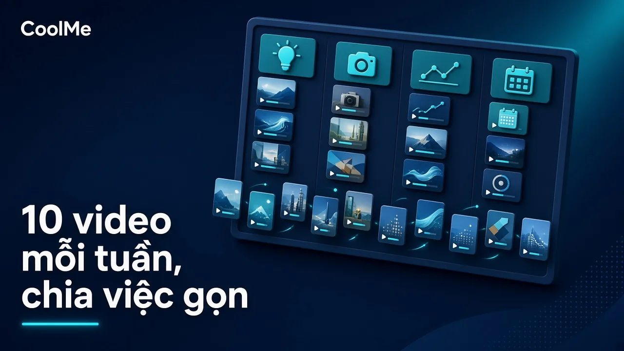 Làm batch 10 video mỗi tuần: chia việc ý tưởng, quay, dựng, đăng thế nào