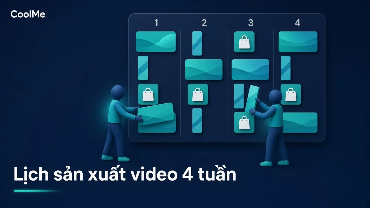 Lịch sản xuất video 4 tuần cho team 1–2 người: mix video dài, short và video bán hàng
