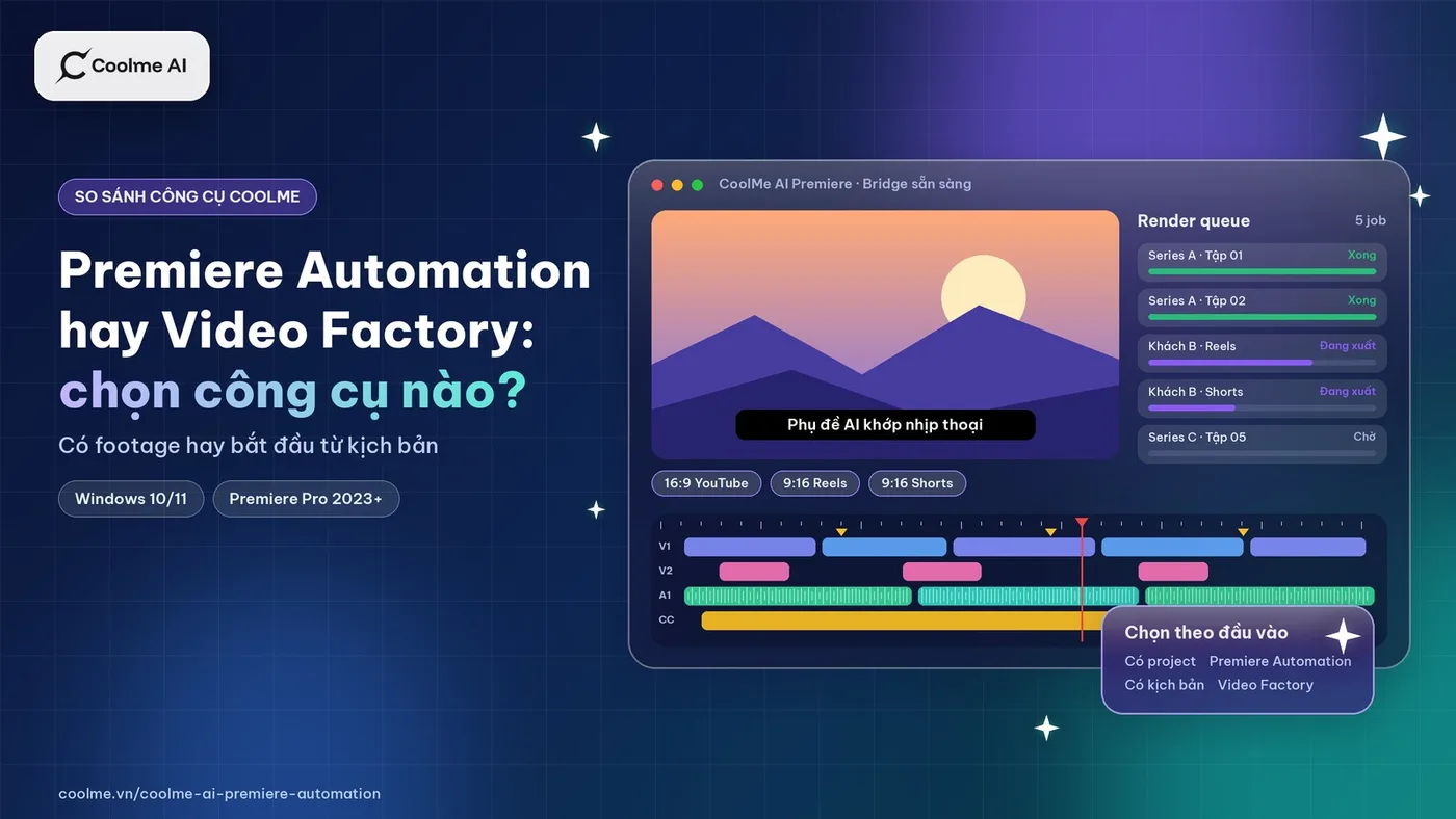 Premiere Automation hay Video Factory: hai công cụ video của CoolMe khác nhau ở đâu