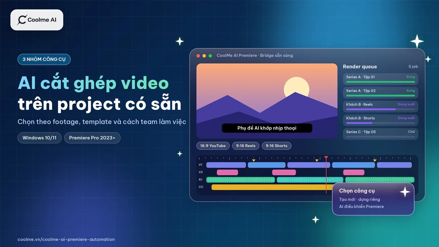 AI cắt ghép video: công cụ nào làm việc trên project Premiere có sẵn của bạn