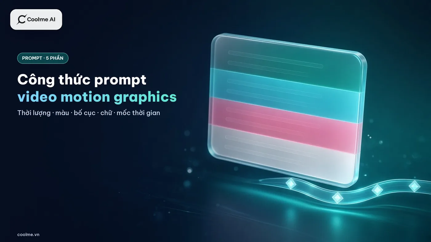Công thức prompt cho video motion graphics giao diện: thời lượng, màu, bố cục, chữ và mốc thời gian