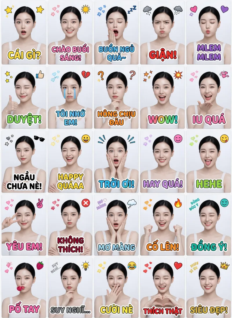 Tạo ảnh cute cá nhân grid 25 ảnh